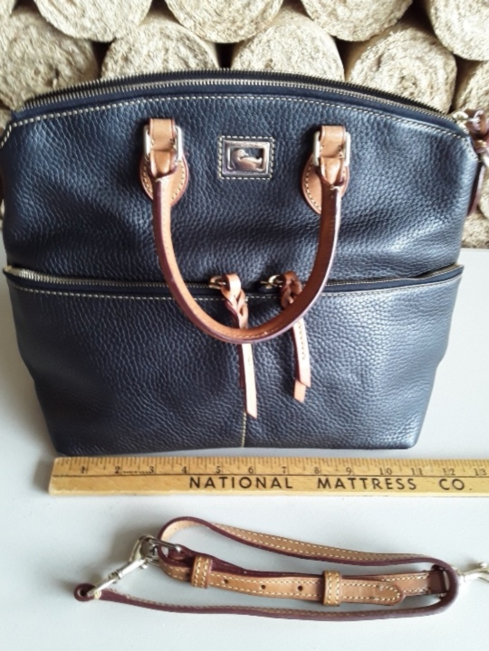 Dooney & Bourke Double pocket Dillen Satchel Black Leather